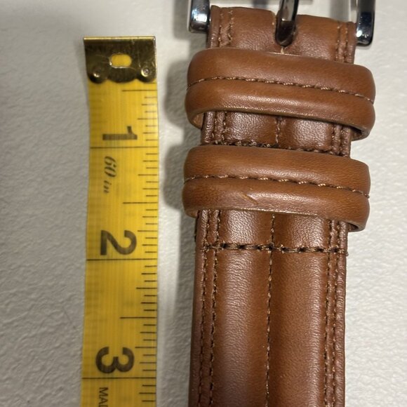 Allen Edmonds Mens Leather Dress Belt Brown 110/44 Made In USA With Polished Buc - Picture 7 of 8